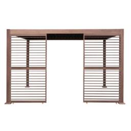 Monstershop Wood Effect Aluminium Pergola Shutter Panel - 123cm Wide in Terracotta - thumbnail 2
