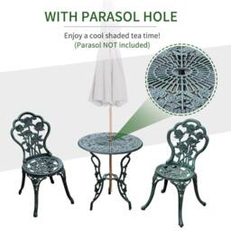 STILVORA Bistro Set 3-Piece with aluminium structure Antique Green - thumbnail 3