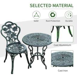 STILVORA Bistro Set 3-Piece with aluminium structure Antique Green - thumbnail 5