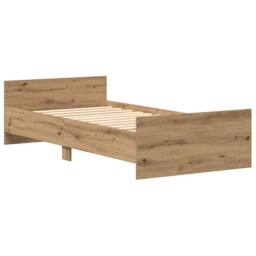 Berkfield Home Bed Frame without Mattress Artisan Oak 75x190 cm Engineered Wood in Brown - thumbnail 4