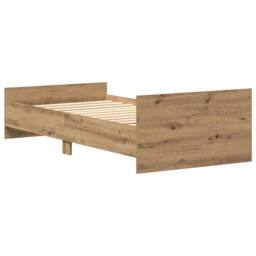 Berkfield Home Bed Frame without Mattress Artisan Oak 75x190 cm Engineered Wood in Brown - thumbnail 7