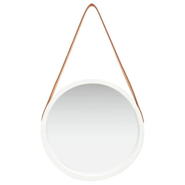 Berkfield Home Wall Mirror with Strap 40 cm White - image 1