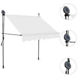Berkfield Home Manual Retractable Awning with LED 200 cm Cream in Beige - thumbnail 3