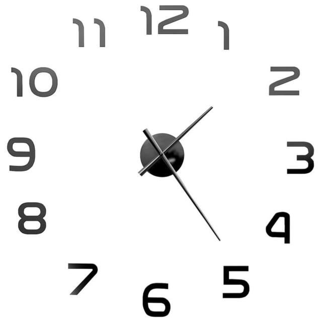 Berkfield Home Attractive 3D Wall Clock Modern Design 100 cm XXL Black - image 1