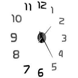 Berkfield Home Attractive 3D Wall Clock Modern Design 100 cm XXL Black - thumbnail 4