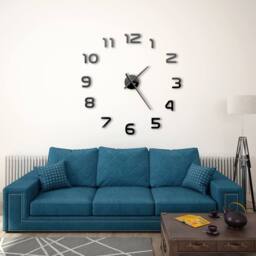 Berkfield Home Attractive 3D Wall Clock Modern Design 100 cm XXL Black - thumbnail 2