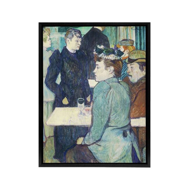 "Artery8 Corner in Moulin de la Galette Framed Canvas Wall Art Print Lautrec in Blue - Size: W18"" x H24""" - image 1