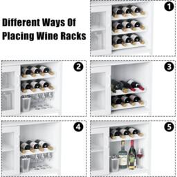 KORVIXA 3 Tier Wine Bar Cabinet with Glass Rack & Storage Shelves in White - Size: 100 cm - thumbnail 4