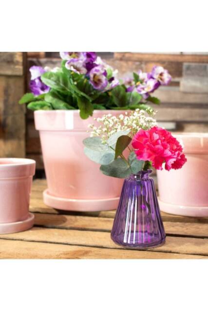 KDMD Lilac Pyramid Glass Bottle Vase 10cm 10 Pack - image 1