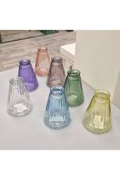 KDMD Lilac Pyramid Glass Bottle Vase 10cm 10 Pack - thumbnail 4