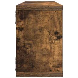 Berkfield Home Wall Cube Shelves 4 pcs Smoked Oak 60x15x23 cm Engineered Wood in Brown - Size: 60 x 15 x 23 cm - thumbnail 7