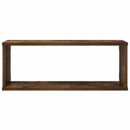 Berkfield Home Wall Cube Shelves 4 pcs Smoked Oak 60x15x23 cm Engineered Wood in Brown - Size: 60 x 15 x 23 cm - thumbnail 5