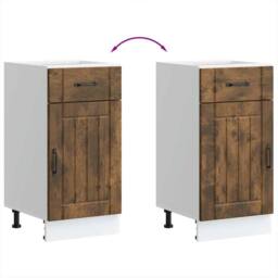Berkfield Home Kitchen Base Cabinet Lucca Smoked Oak Engineered Wood in Brown - thumbnail 8