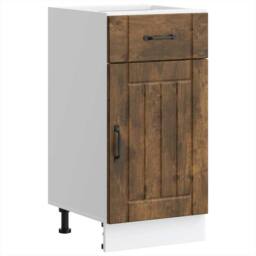 Berkfield Home Kitchen Base Cabinet Lucca Smoked Oak Engineered Wood in Brown - thumbnail 2