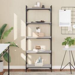 Berkfield Home Bookcase 5-Tier Grey Sonoma 60x30x154 cm Engineered Wood - Size: 60 x 30 x 154 cm - thumbnail 2