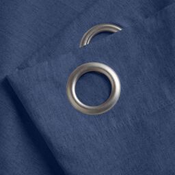 Luxury Living Linen Look Ring Top Blackout Curtains in Blue - Size: 229 cm width x 183 cm drop - thumbnail 5