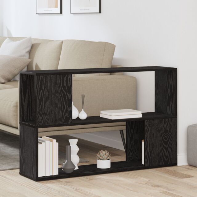 Berkfield Home Black Oak Book Shelf, 100x24x63 cm, Made from Engineered Wood - Size: 100 x 24 x 63 cm - image 1