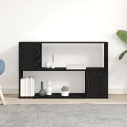 Berkfield Home Black Oak Book Shelf, 100x24x63 cm, Made from Engineered Wood - Size: 100 x 24 x 63 cm - thumbnail 4