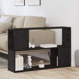 Berkfield Home Black Oak Book Shelf, 100x24x63 cm, Made from Engineered Wood - Size: 100 x 24 x 63 cm - thumbnail 1