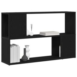 Berkfield Home Black Oak Book Shelf, 100x24x63 cm, Made from Engineered Wood - Size: 100 x 24 x 63 cm - thumbnail 3