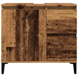 Berkfield Home Sink Cabinet Old Wood 65x33x60 cm Engineered Wood in Brown - Size: 65 x 33 x 60 cm - thumbnail 4