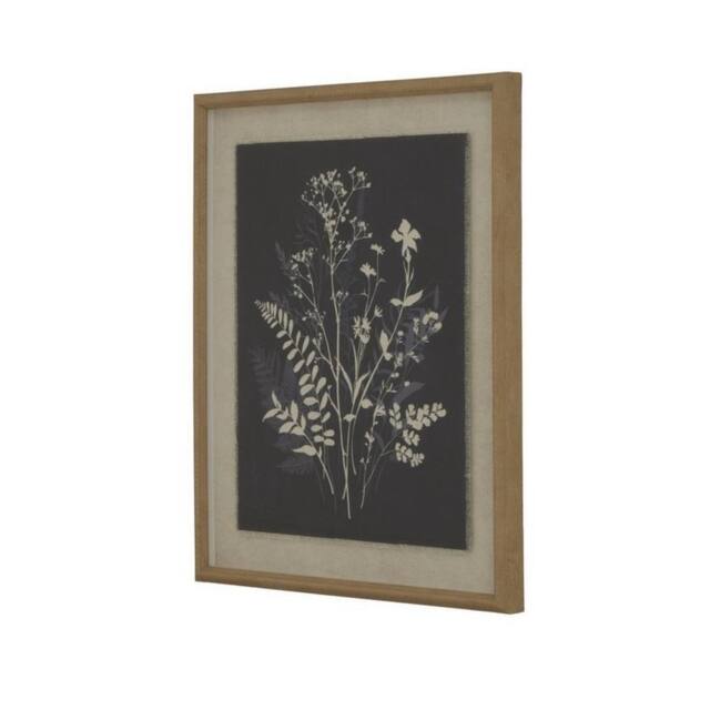 Lemon Pavilion Furniture and Decor Flora & Fauna Collection Grove on Linen in Beaded Frame in Natural
