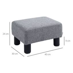 Wyld Haus Nekael Linen Look Grey Footstool Compact Rectangular Stool 4 Plastic - thumbnail 4
