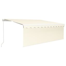 Berkfield Home Manual Retractable Awning with Blind&LED 4x3m Cream - thumbnail 2