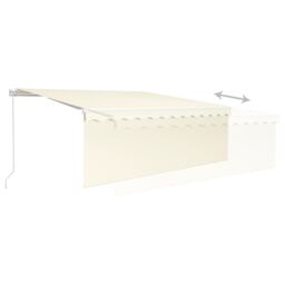 Berkfield Home Manual Retractable Awning with Blind&LED 4x3m Cream - thumbnail 4