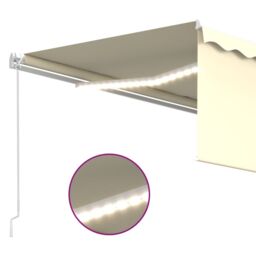 Berkfield Home Manual Retractable Awning with Blind&LED 4x3m Cream - thumbnail 5
