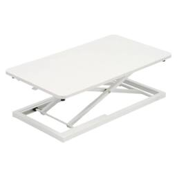 KORVIXA White Standing Desk Converter Adjustable Height Computer Desk - Size: 100 cm x 100 cm - thumbnail 1