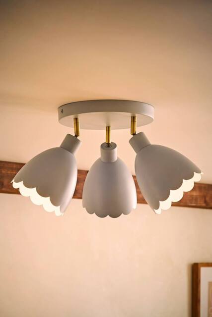ValueLights Millie Flower Style Scallop Adjustable Spotlight Ceiling Light & Bulbs in Baby Blue - image 1
