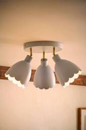 ValueLights Millie Flower Style Scallop Adjustable Spotlight Ceiling Light & Bulbs in Baby Blue