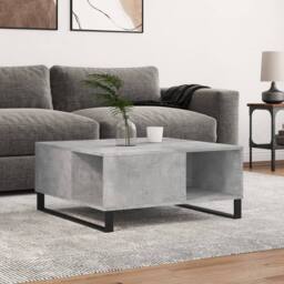 Berkfield Home Modern Coffee Table Concrete Grey 80x80x36.5 cm Engineered Wood - thumbnail 2