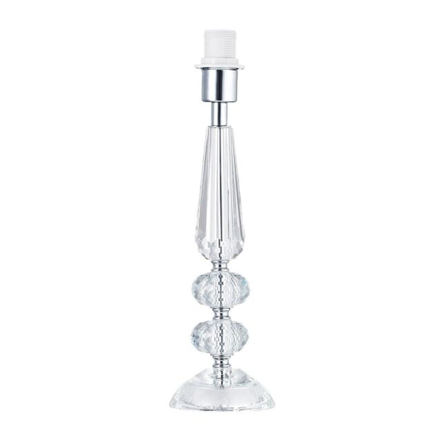 Happy Homewares Designer Clear K9 Crystal Glass Table Lamp Base with Faceted Spheres - image 1