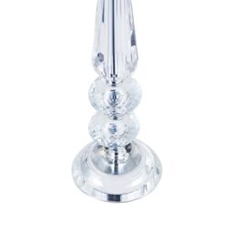 Happy Homewares Designer Clear K9 Crystal Glass Table Lamp Base with Faceted Spheres - thumbnail 2