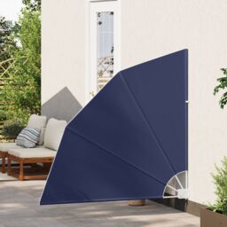 Berkfield Home Balcony Privacy Screen Folding Manual Navy blue 140 x 140 cm Fabric - thumbnail 3