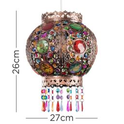 ValueLights Bazaar Moroccan Jewelled Bronze Easy Fit Ceiling Pendant Lamp Shade - thumbnail 8