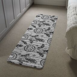 Benjamin Tate Design Black Contour Runner Rug in Natural - Size: 67 cm x 230 cm - thumbnail 4