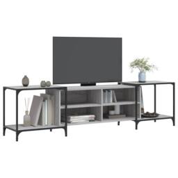 Berkfield Home TV Cabinet Grey Sonoma 203x37x50 cm Engineered Wood - Size: 203 x 37 x 50 cm - thumbnail 3