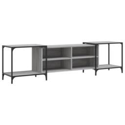 Berkfield Home TV Cabinet Grey Sonoma 203x37x50 cm Engineered Wood - Size: 203 x 37 x 50 cm - thumbnail 1