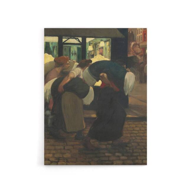 "Artery8 The Laundresses Oil Painting Steinlen Canvas Wall Art Print - Size: W18"" x H24""" - image 1