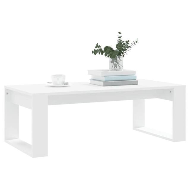 Berkfield Home Modern Coffee Table White 102x50x35 cm Engineered Wood - Size: 102 x 50 x 35 cm - image 1