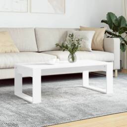 Berkfield Home Modern Coffee Table White 102x50x35 cm Engineered Wood - Size: 102 x 50 x 35 cm - thumbnail 2