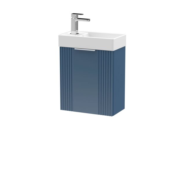 Balterley Retro Wall Hung Bathroom Vanity Basin Unit - 400mm - Satin Blue - image 1