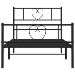 Berkfield Home Metal Bed Frame with Headboard & Footboard Black 100x190 cm - thumbnail 5
