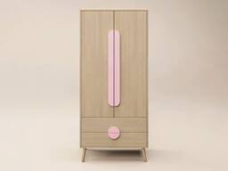 Flair Noah 2 Door Wardrobe with 2 Drawers Oak in Pink - thumbnail 5