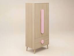 Flair Noah 2 Door Wardrobe with 2 Drawers Oak in Pink - thumbnail 6