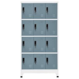 Berkfield Home Locker Cabinet Light Grey & Dark Grey 90x45x180 cm Steel - Size: 90 x 45 x 180 cm - thumbnail 2