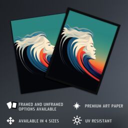 "Artery8 The Sea Is Calling Oil Painting Siren Wave Modern Bathroom Toilet Large Wall Art Poster Print Thick Paper 18X24 Inch - Size: W18"" x H24""" - thumbnail 2